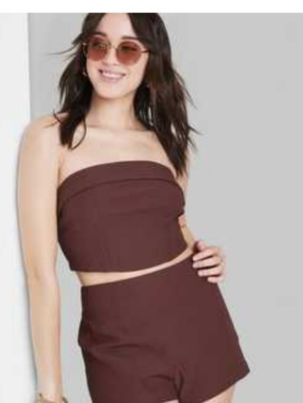 Wild Fable Corset Crop Top Sz XL Brown